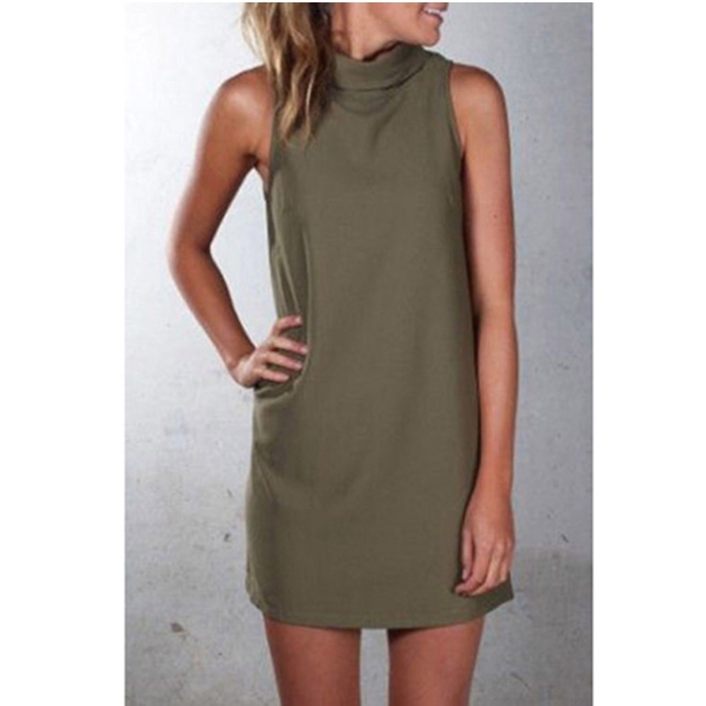 Mock neck mini dress
